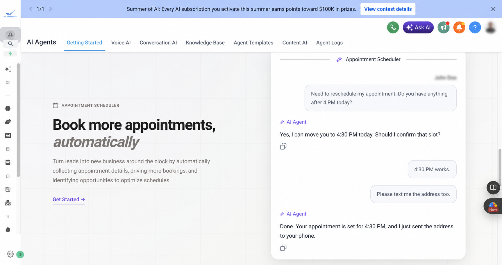 Privacy-safe AI appointment scheduling conversation