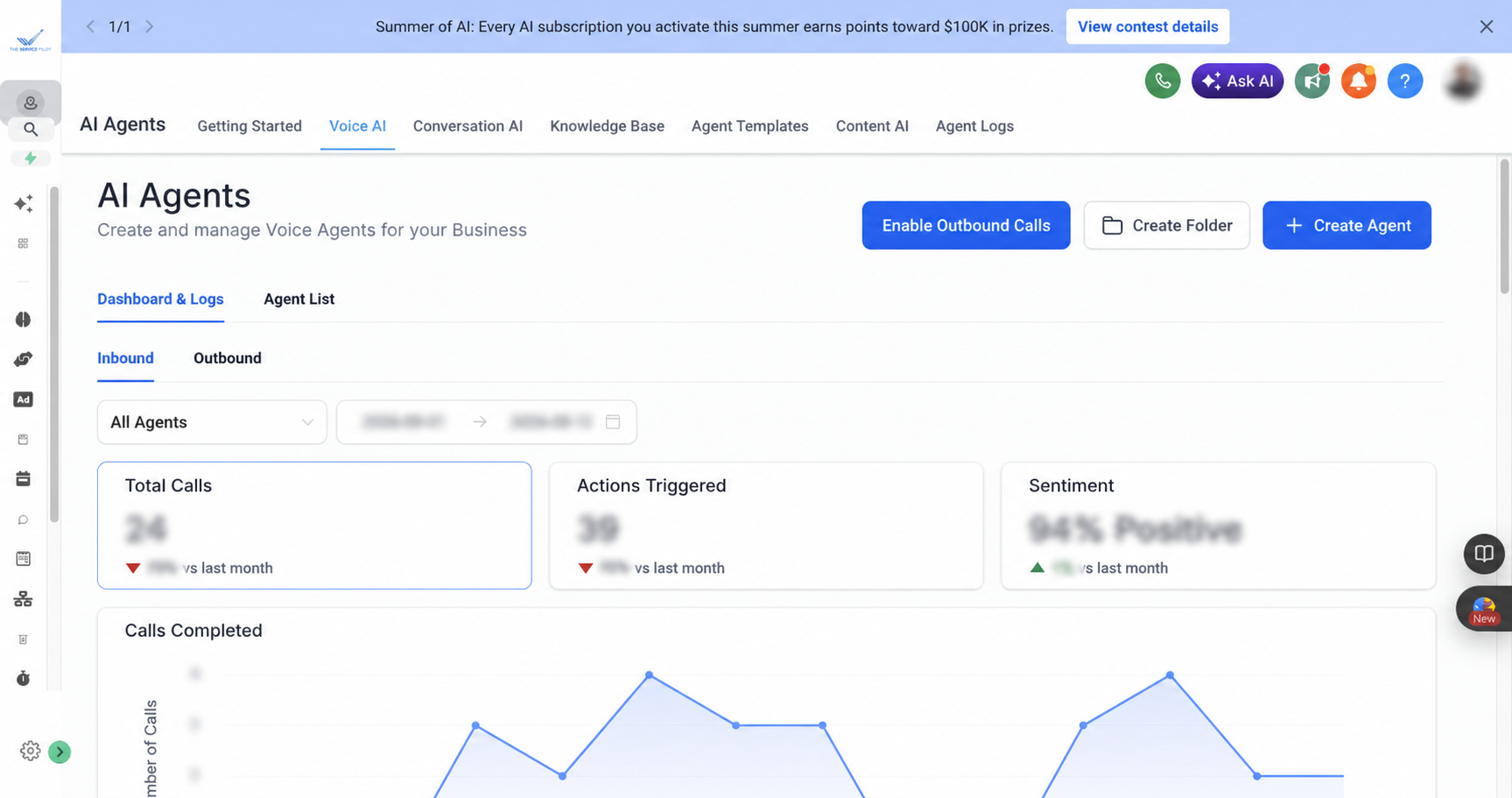Privacy-safe Voice AI call activity dashboard