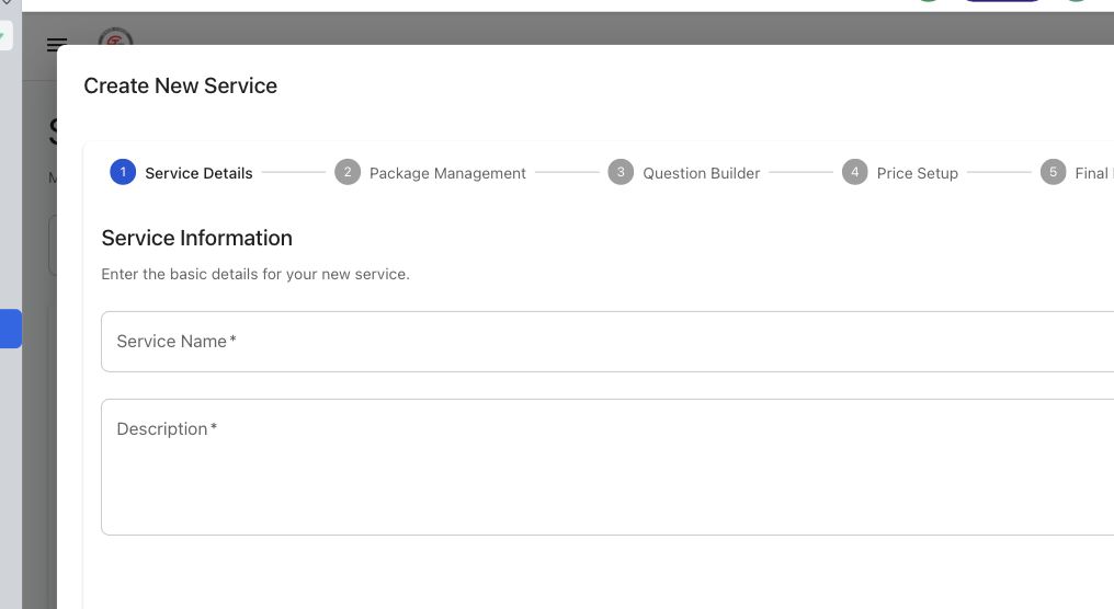 Quote Generator service setup builder